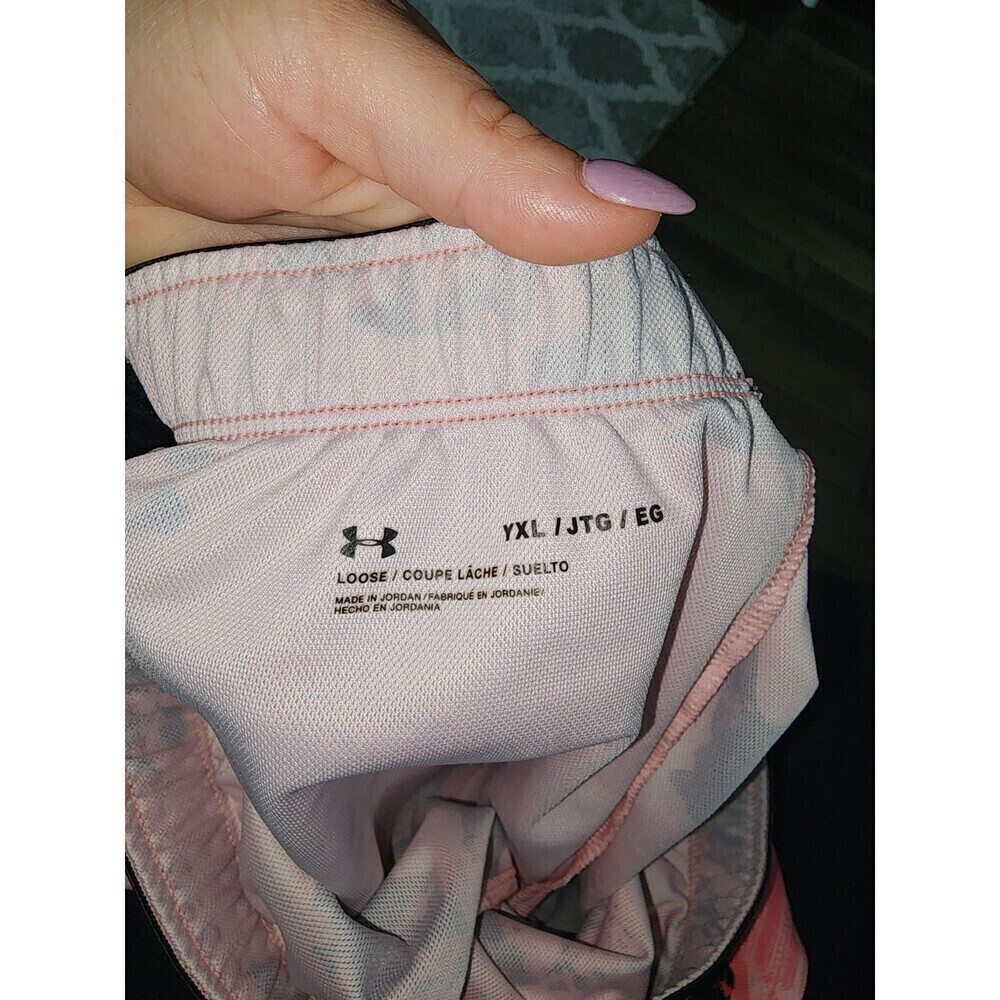 Under Armour Play Up Printed Shorts Girls Youth Size YXL Pink Athletic - Picture 7 of 7